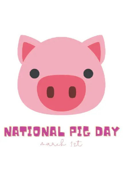 NATIONAL PIG DAY Text Photo for Pig Enthusiasts in HD