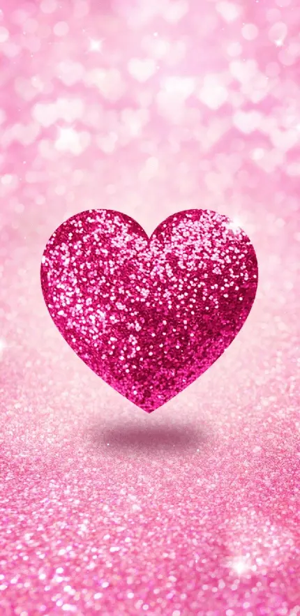 Pink Glitter Heart for Stories - High-Quality Download