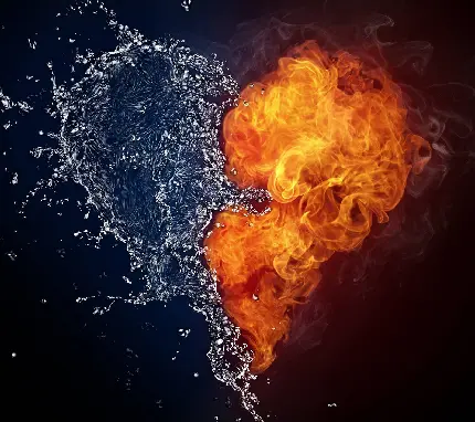 Water and Fire Heart for Unique Profiles - Contrast and Balance