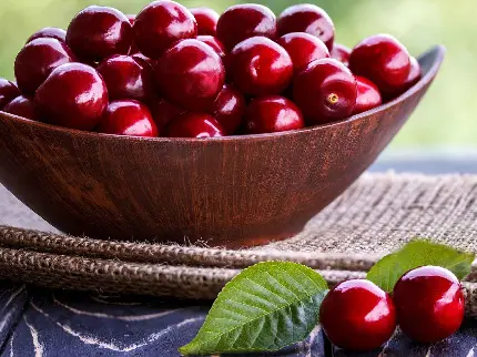 Photo and wallpaper of red cherry basket in high quality