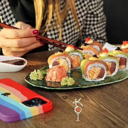 Photo of colorful sushi without seaweed for Iranian taste