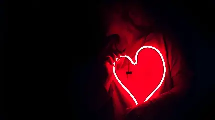 Neon romantic heart photo for background in full HD