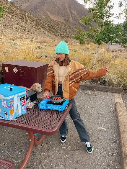 Happy Girl at Picnic for Instagram Story and Post