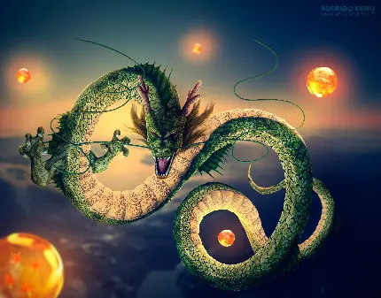 Download wallpaper of horned snake-like giant dragon