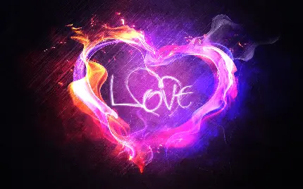 Fiery pink purple romantic heart wallpaper for devices