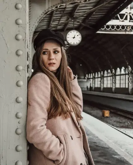 Rare girl at train station unique profile picture