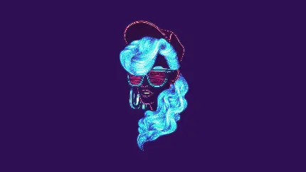 Cool neon purple girl wallpaper for social media