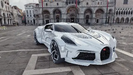White Bugatti La Voiture Noire Wallpaper and Background