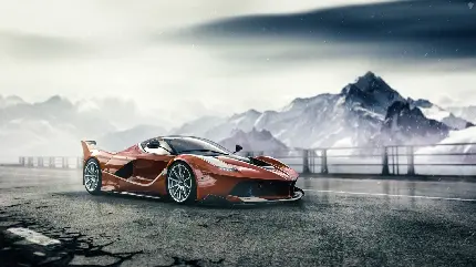 Ferrari FXX K red hypercar awesome photo with track focus