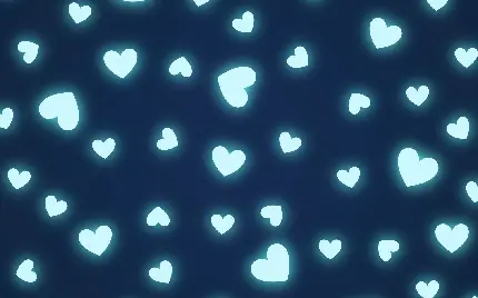 Glowing Blue Hearts on Navy Wallpaper - Stunning Design