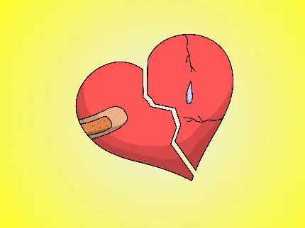 Red Broken Heart Image HD Quality for Social Media Profiles