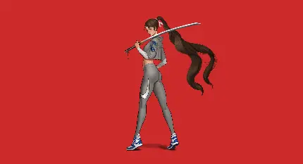 Girl Wallpaper with Red Background - Stylish and Cute