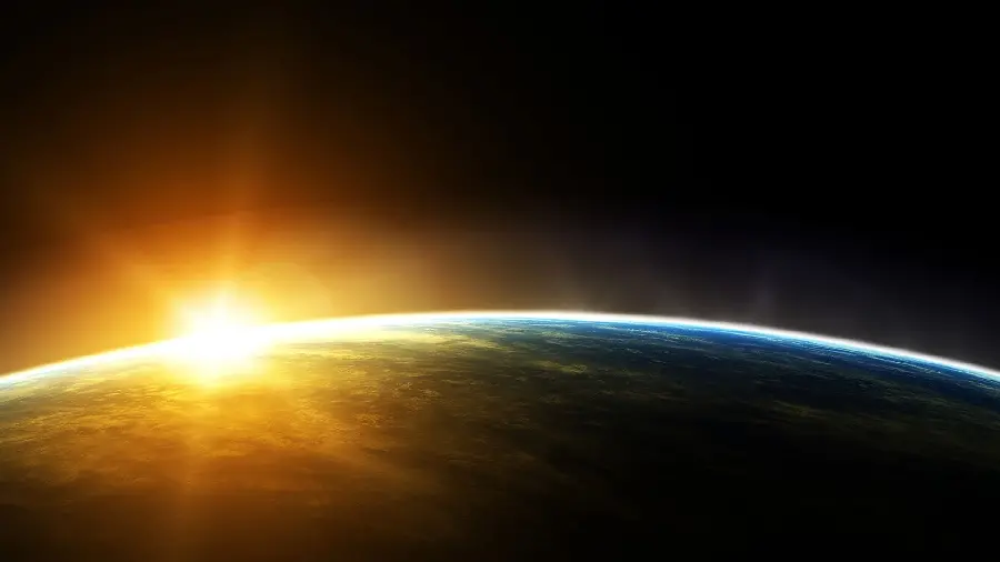 Real wallpaper full HD photo of the planet from NASA when the sun's rays hit its surface
