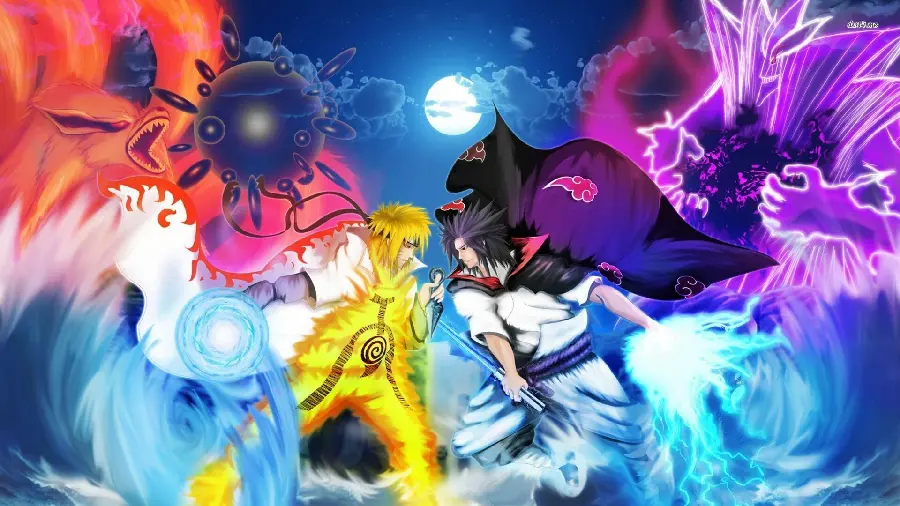 Wallpaper of Naruto Uzumaki and Sasuke Uchiha for mobile and phone