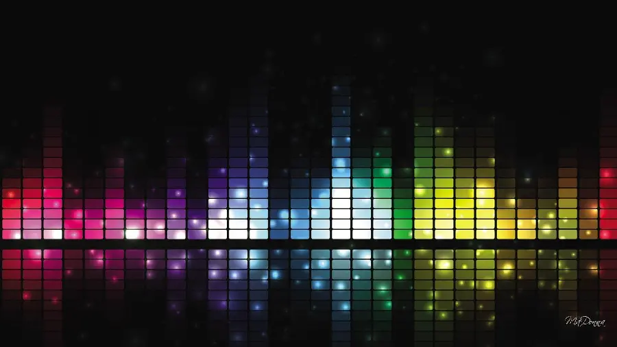 A magnificent digital photo of a colored equalizer with a black background suitable for use as a profile and wallpaper