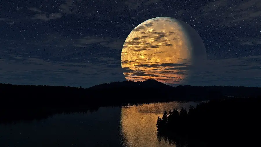 Wallpaper of the beautiful moon Large with special color for laptop