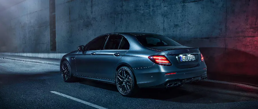 Beautiful and Proud Black Mercedes AMG E63 Inside the Dark Tunnel