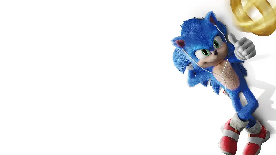 Sonic background with white background for desktop background