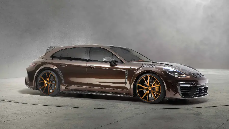Attractive and spectacular background and wallpaper of the Porsche Panamera car with a special color