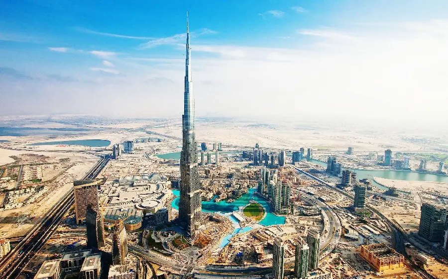 Image of the city of Dubai during the day with excellent quality for printing on a large banner