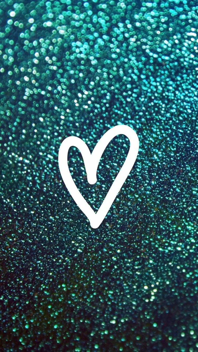 White Heart Background with Green Seeds for iPhone