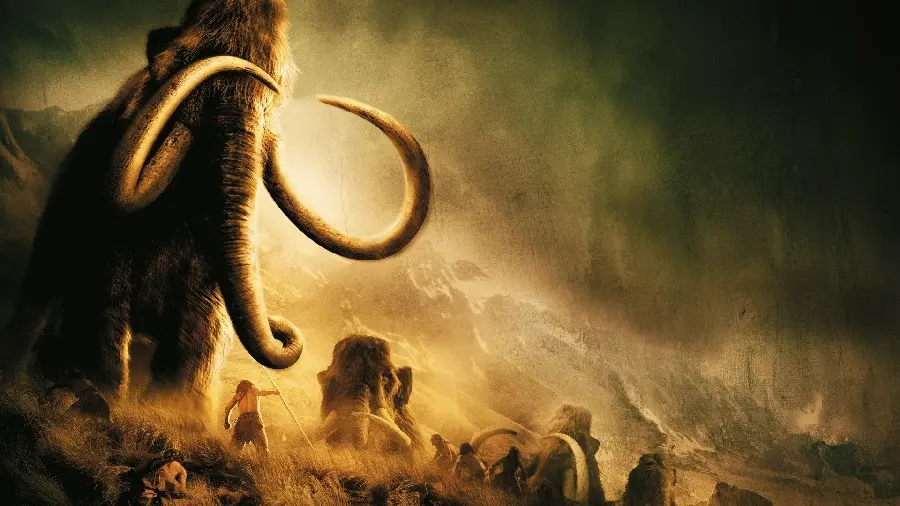 Portrait of a Herd of Mammoths Under the Burning Sunlight