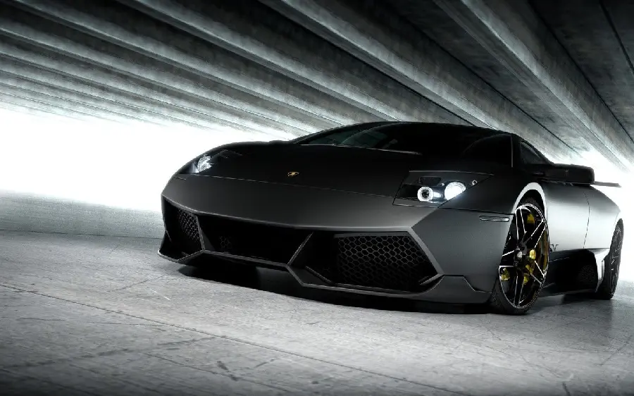 Download image of Lamborghini Murciélago black from a cool angle for printing