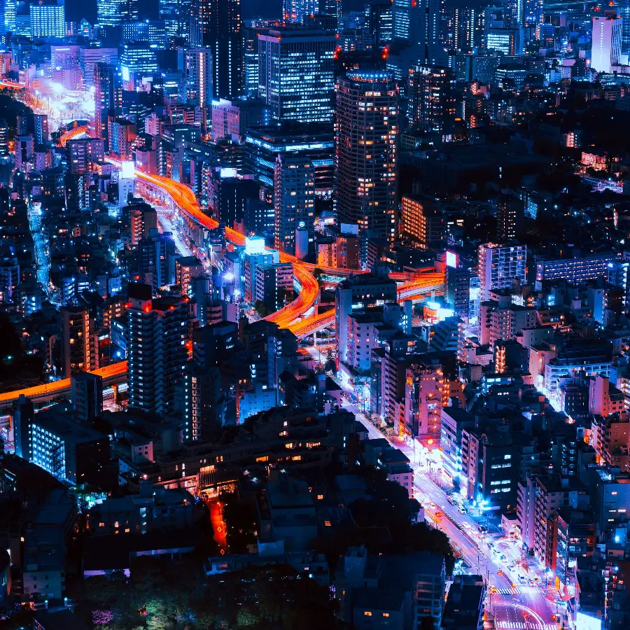 Beautiful photo taken with a professional camera from the streets of Tokyo