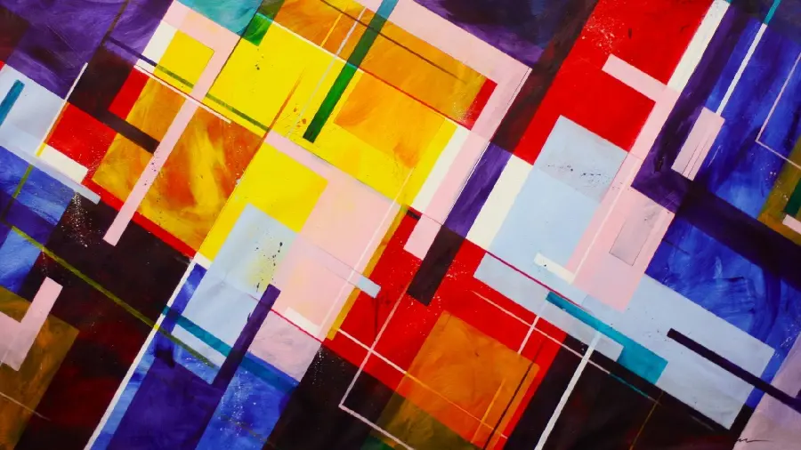 Wallpaper of geometric and abstract shapes mixed together