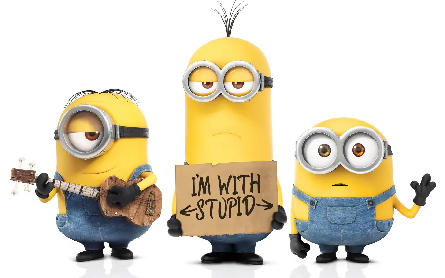 Interesting and funny picture of the Minions for girls' phone wallpaper