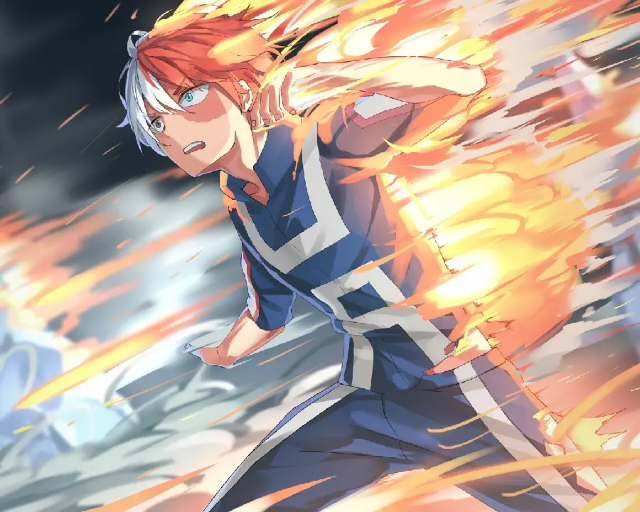 Wallpaper of Shoto Todoroki in the anime My Hero Academia