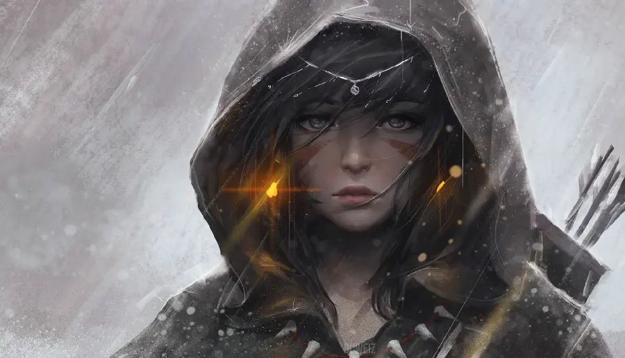 Fantasy girl photo And a beautiful and stylish animation for your profile and mobile background