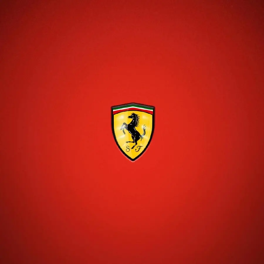Ferrari logo photo with a red background in special quality