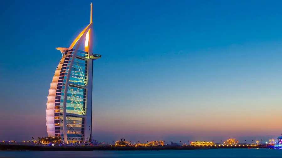 Image of the beautiful and tall tower of Dubai with HD quality for background