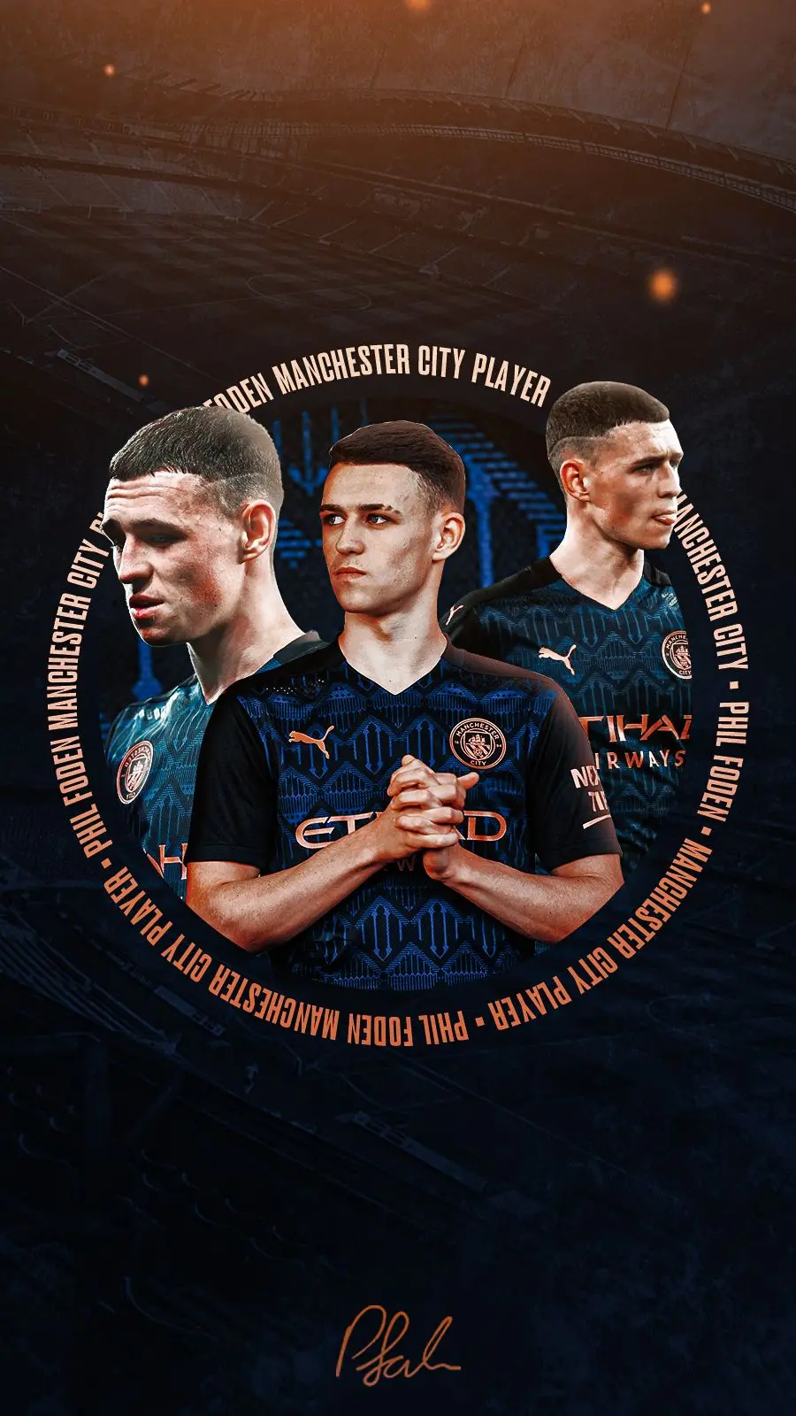 Phil Foden background for mobile wallpaper