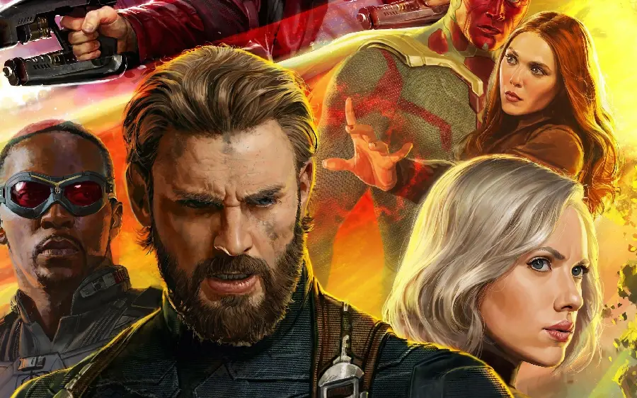 Background of the characters of the Avengers series or Avengers for the computer desktop