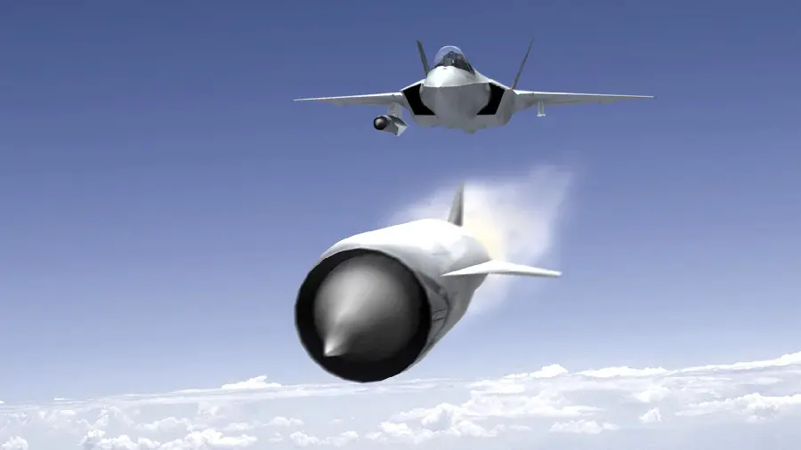 A pure graphic photo of a missile launched from a rocket launcher from a front angle in high quality
