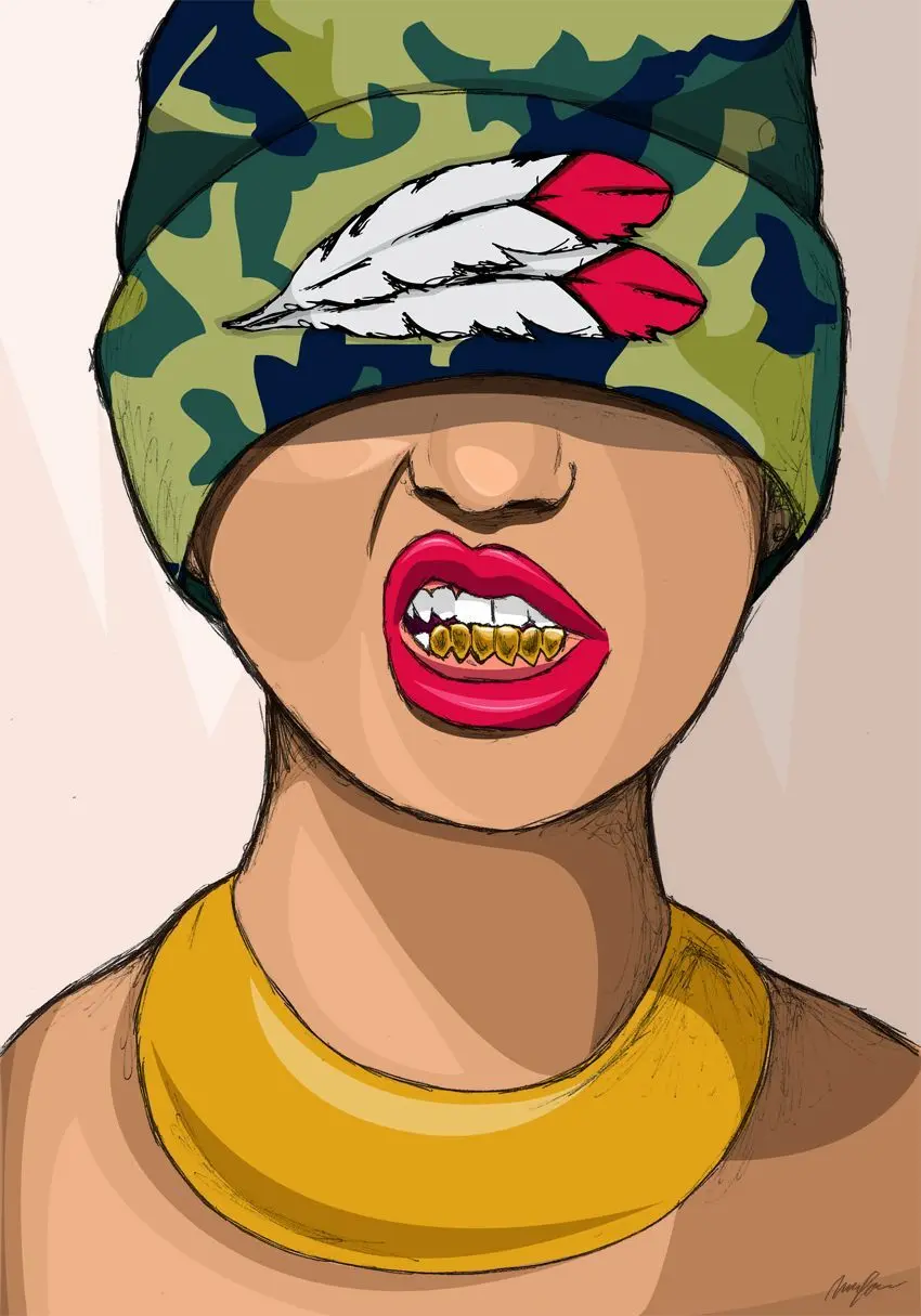 Download a digital photo of a girl with an army hat with just one click