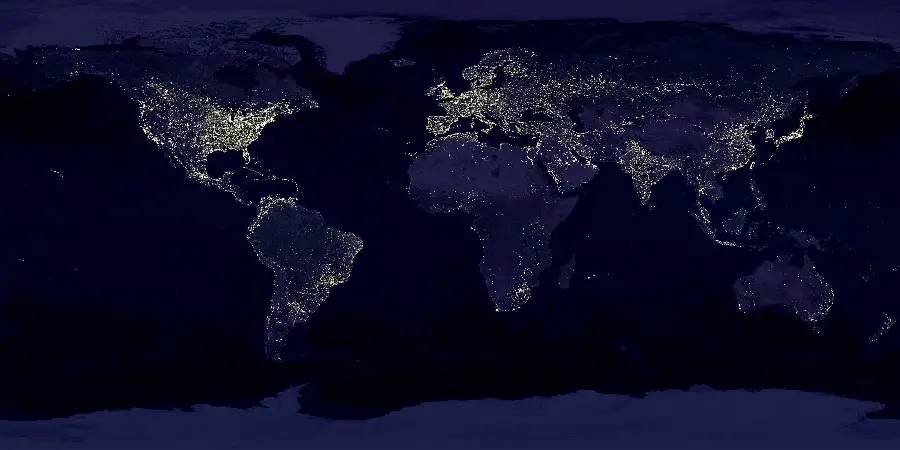 Exceptional aerial image of the Earth at night with great detail for profile and wallpaper