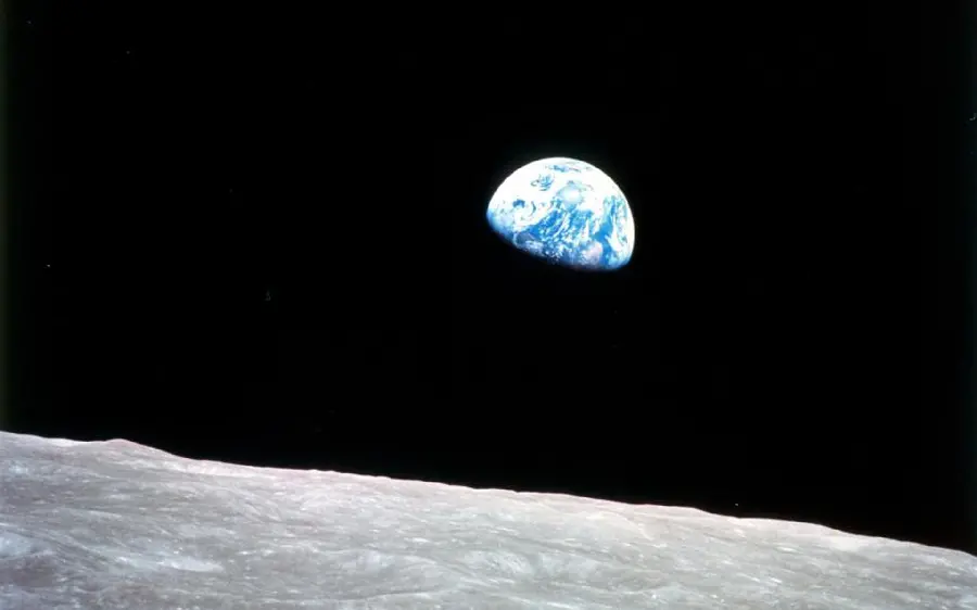 Real photo High quality of a flat place near a small part of the Earth from NASA