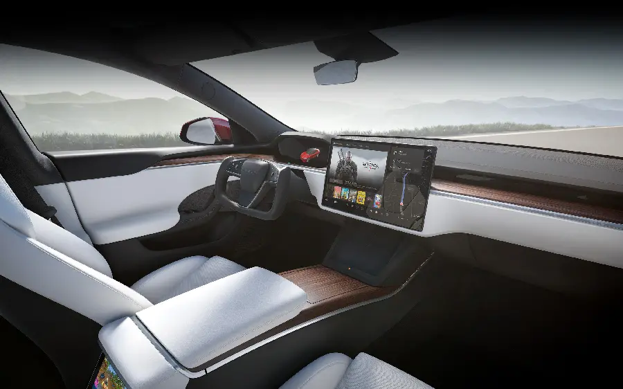 Photos from inside the really cool Tesla Model S cabin