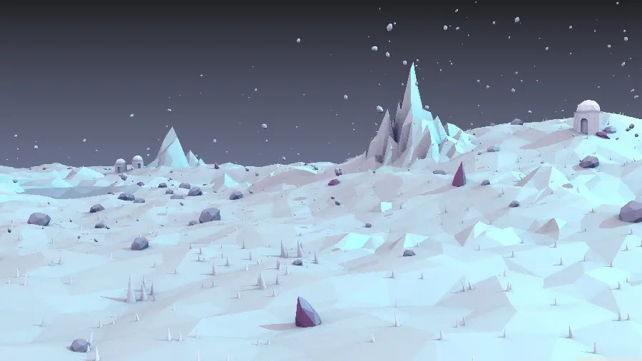 3D image of plains and mountains and mountains with bright colors