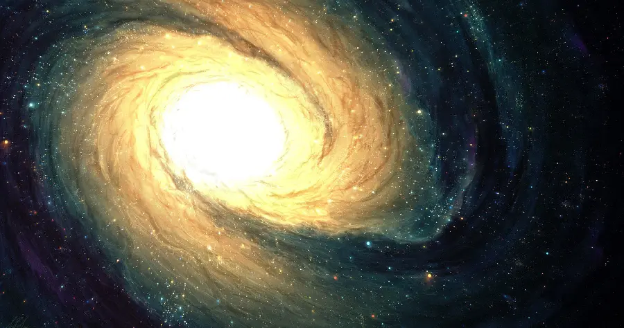 Wallpaper of a regular and beautiful spiral galaxy with a fiery color