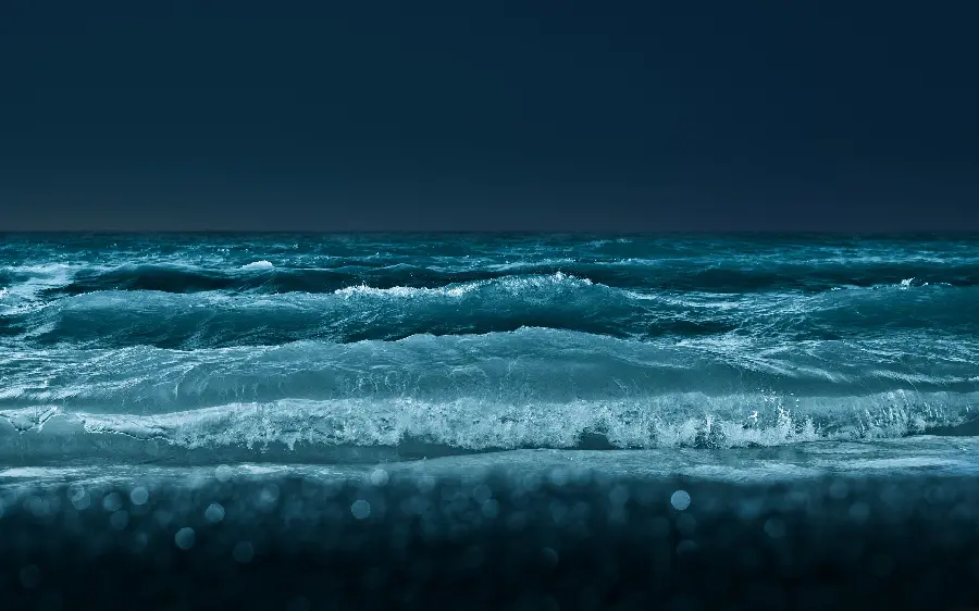 Creative photo of blue ocean waves in theB for Windows Wallpaper
