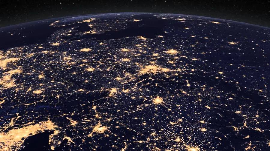 Masterpiece profile photo of the Earth and its lights at night with special quality