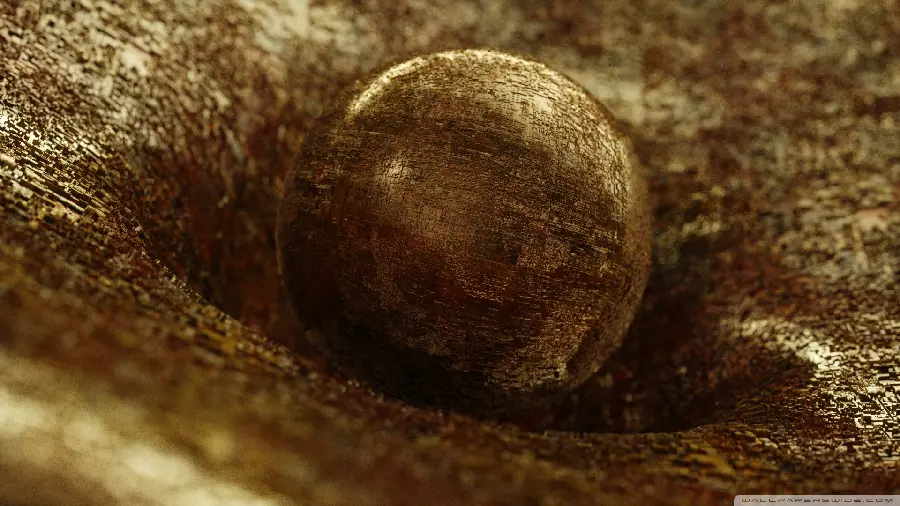 3D Golden Ball Wallpaper