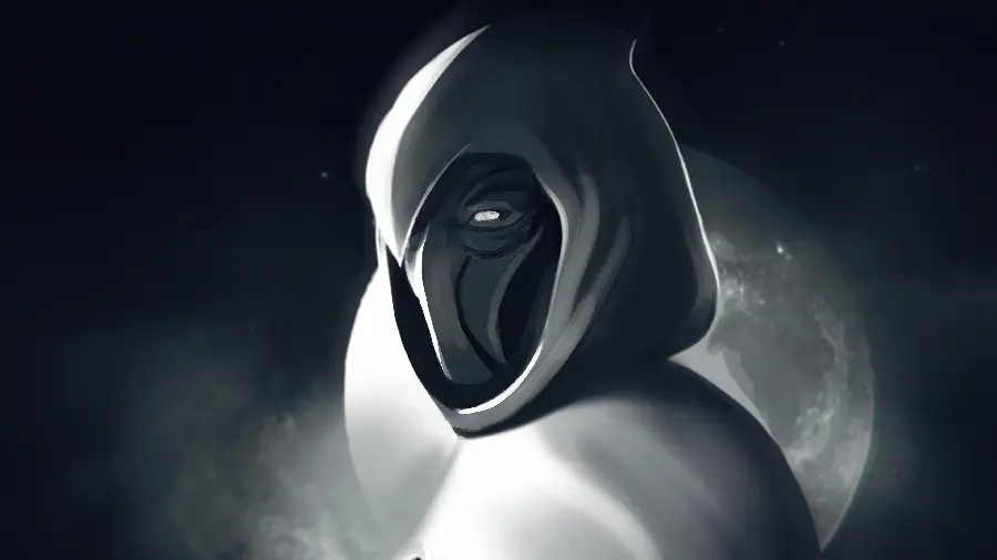 Black and White Background of the Superhero Character Moon Knight Moon Knight