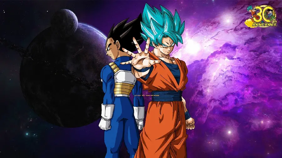 Wallpaper of the characters vegito and vegtta in the anime Dragon Ball Super for iPhone Wallpaper