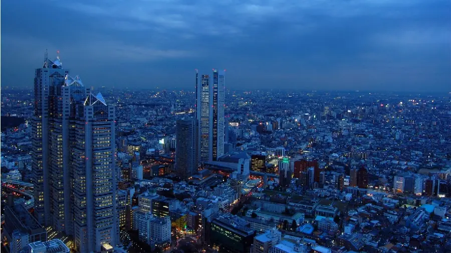 Image of the famous triple towers located in Tokyo, Japan in HD quality