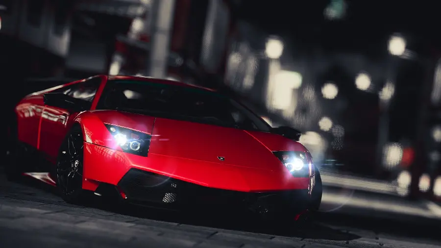 Red Lamborghini wallpaper on the road for computer and laptop background